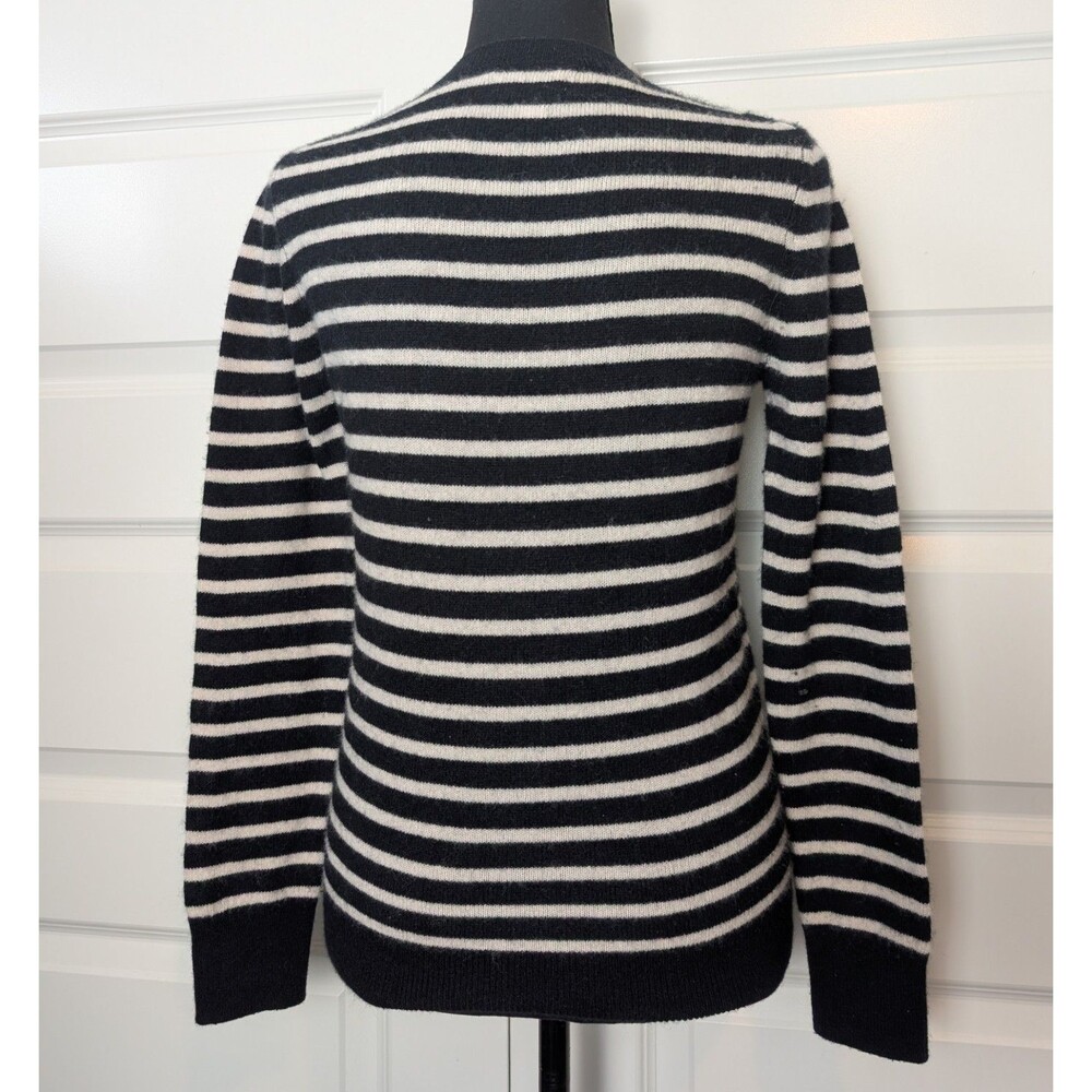 Nordstrom Size XS Cashmere Sweater Breton Stripes Nautical Parisian Chic Luxury - Picture 4 of 10